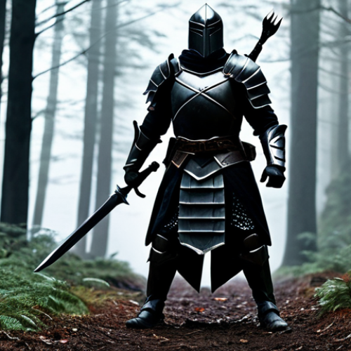 Home 22 나이트크로우 인기 코스튬 정보 - **Prompt:** A powerful warrior in the "Shadow Striker" costume, fully clothed in dark, agile armor, ...